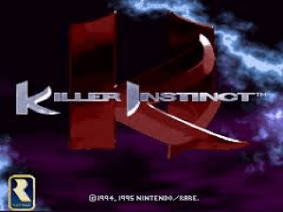 Killer Instinct title screen for Super Nintendo